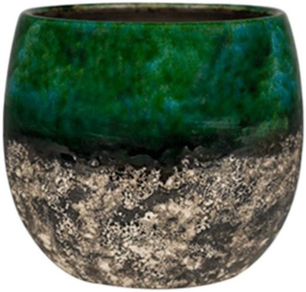 Lindy Green Schwarzer, dunkelgrüner Topf, runder Blumentopf 30 cm für den Innenbereich