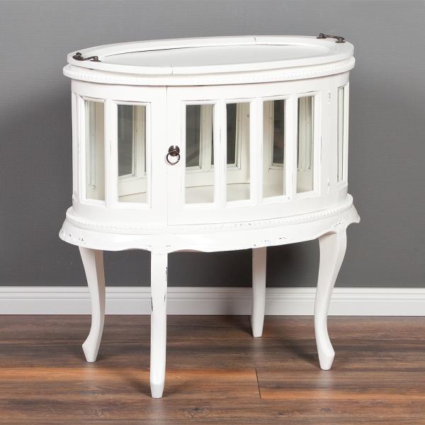 LebensWohnArt Mehrzweckschrank Barschrank CORUNA Mahagoni Antique White