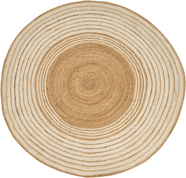 Teppich Jute beige cremeweiß ø 140 cm Kurzflor MELEKLI