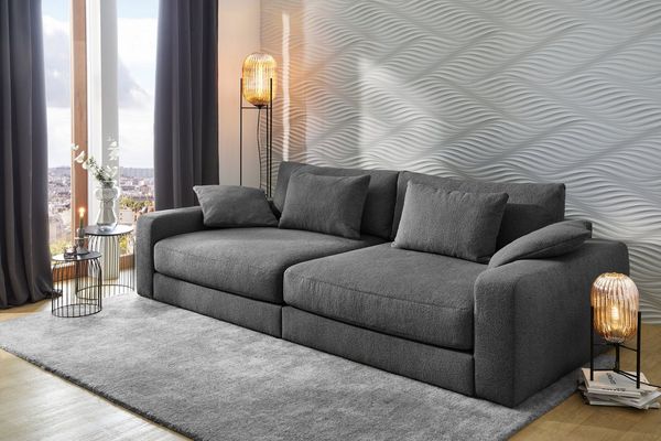 Jockenhöfer Gruppe Big-Sofa Milano XXL, B: 290 cm, mit Zierkissen, Relaxfläche 120x240 cm, Federkern