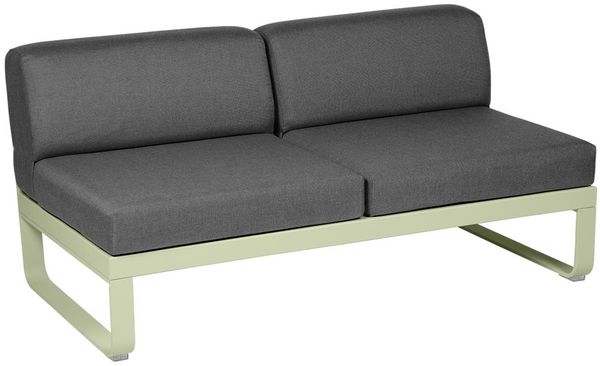 Bellevie Lounge 2-Sitzer Modul 65 Lindgrün A3 Graphitgrau Mitte