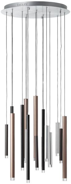 BRILLIANT Cembalo LED Pendelleuchte, dimmbar in 3 Stufen, Deckenlampe höhenverstellbar, warmweißes Licht, energiesparend und langlebig, Hängelampe Esszimmer, 16 flammig, modern in Kaffee Braun