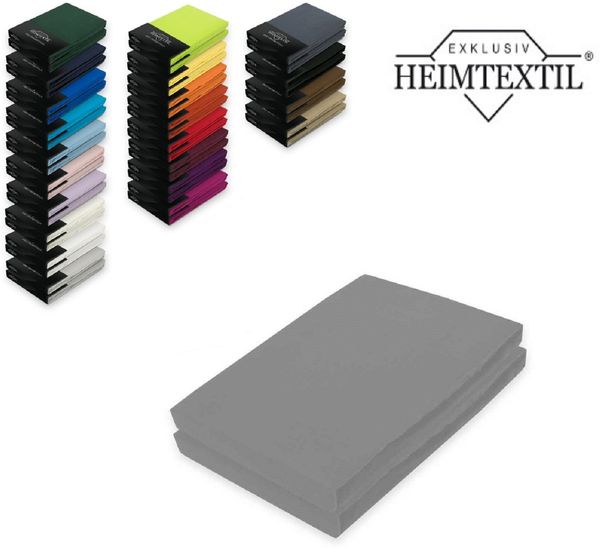 Doppelpack Jersey Spannbettlaken Premium Grau 120 x 200 cm