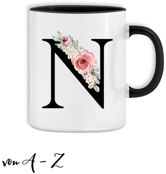 Giftandprint Tasse personalisiert mit Anfangsbuchstabe Monogramm Geburtstag Geschenk Frau, Geschenke für Frauen, Spülmaschinengeeignet, Mit Geschenkbox