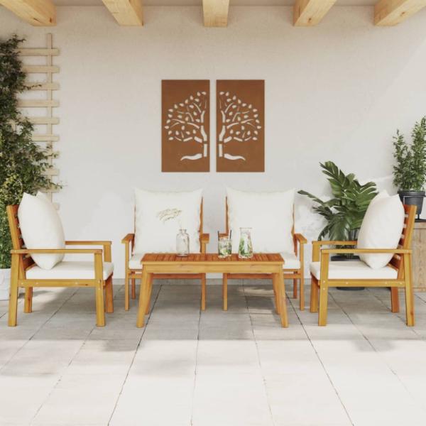 vidaXL 5-tlg. Garten-Lounge-Set mit Kissen Massivholz Akazie 3211804