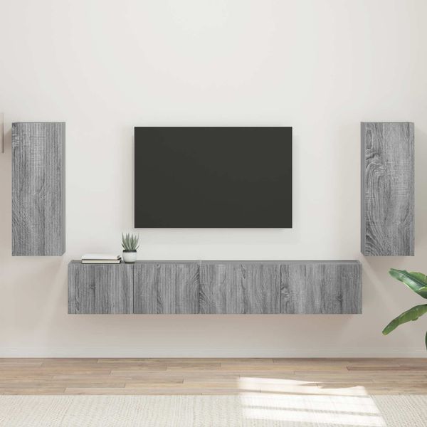 vidaXL TV-Schrankset 4 pcs Graues Sonoma Holzwerkstoff 3409165