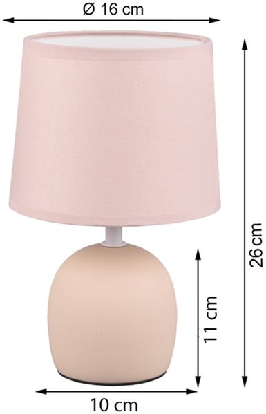 LED Tischleuchte Keramikfuß & Stoffschirm Beige, Höhe 26cm Bild 3