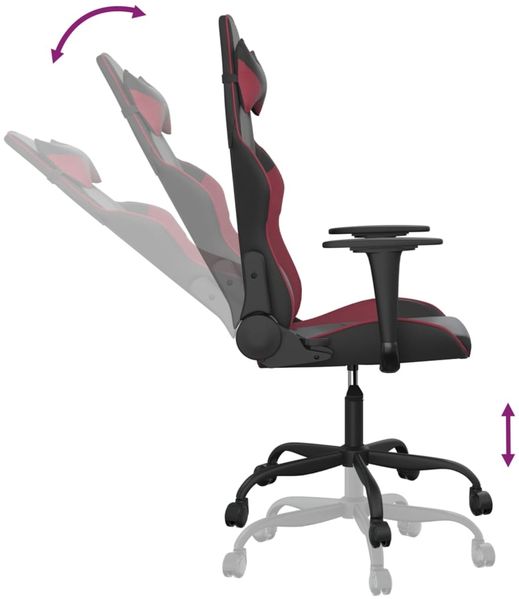 vidaXL Gaming-Stuhl Schwarz und Weinrot Kunstleder 3143648 Bild 6
