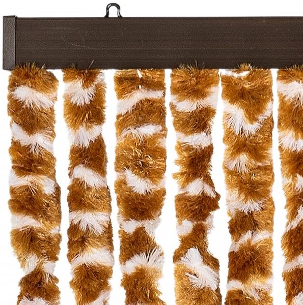 vidaXL Fliegenvorhang Ocker und Weiß 56x200 cm Chenille 377399 Bild 4