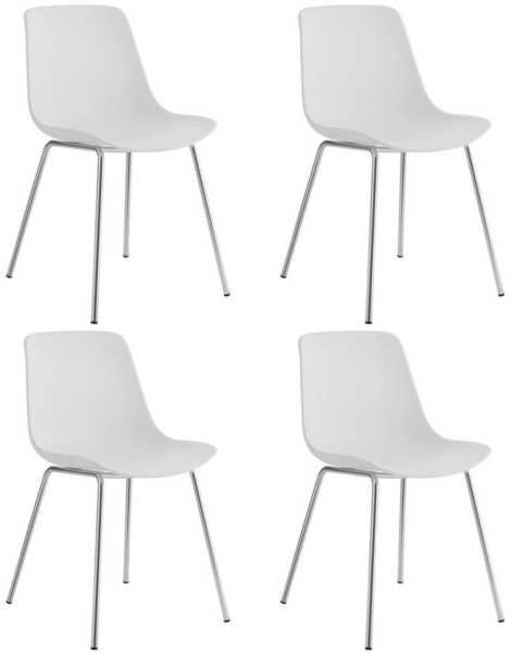 tectake Esszimmerstuhl Kunststoffstühle Mave, ergonomisch, Belastbarkeit 120 kg (Set, 4 St), Ergonomische Formgebung für hohen Sitzkomfort