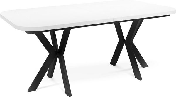 WFL GROUP Esstisch Olivia (erhältlich in einer Größe – 200x100x76 cm, ausziehbar auf 280 cm), Tisch platzsparend in Holzoptik für Wohnzimmer mit abgerundeten Ecken