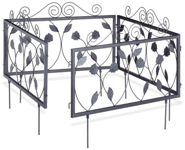 Relaxdays 8x Beetzaun Metall GOTH, B