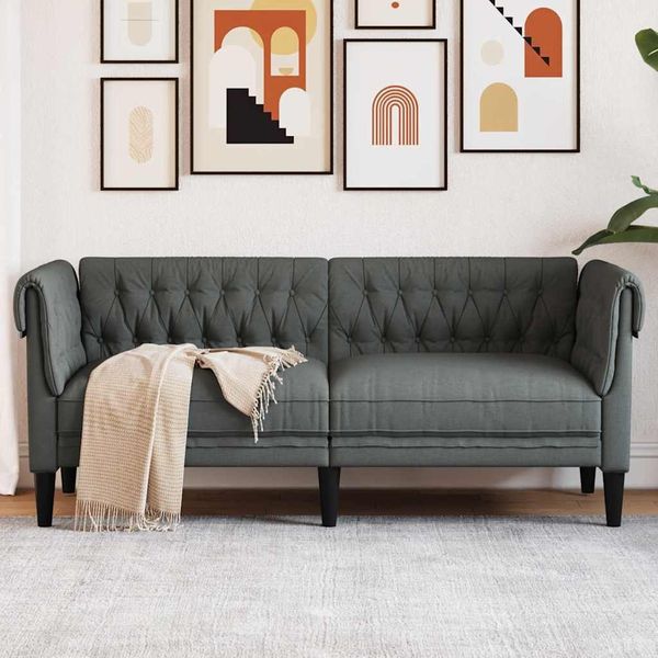 vidaXL Sofa Dunkelgrau 182,5 x 74,5 x 74,5 cm Polyester 42013008