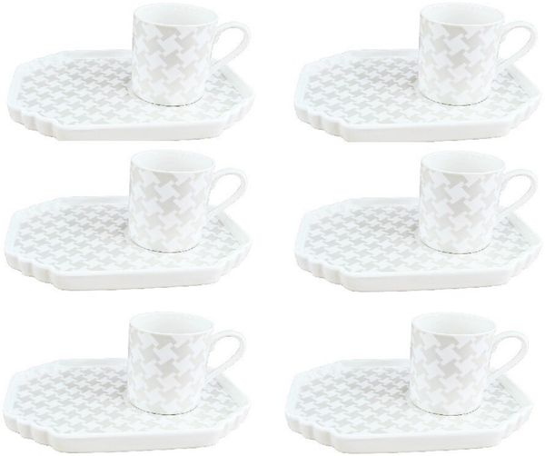 Schäfer 12-teiliges Espresso-Set mit Gebäck-Untertellern 100 ml Tassen Motiv 1
