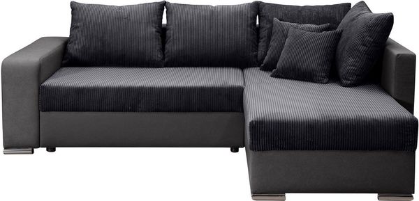 COLLECTION AB Ecksofa John L-Form, Regalarmlehne,Bettfunktion,Bettkasten,Ottomane beiseitig montierbar