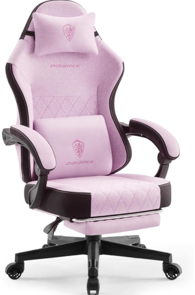 Ergonomischer Gaming Stuhl Stoff mit Massage Lendenstütze und