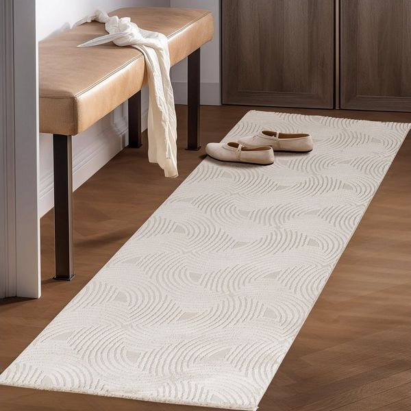 SIMPEX24 Kurzflor-Bettumrandung Skandinavisches Boho Muster, Höhe 12 mm, (Bett-Set, 3-tlg, Bettvorlage), Bettumrandung Läufer Set 3 Tlg. Teppich Schlafzimmer Boho Design