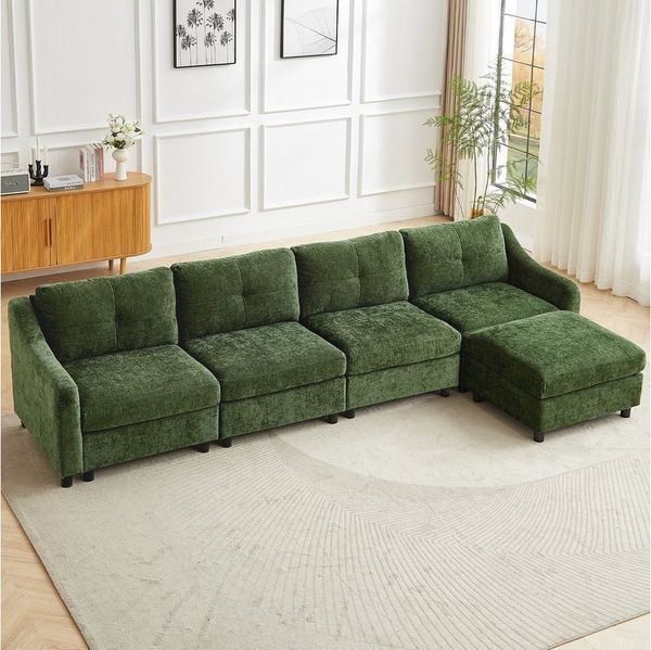 Jiexi Wohnlandschaft Ecksofa Mit Schlaffunktion Kordsofa, L oder U Form Couch