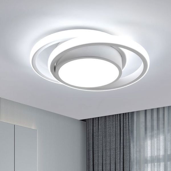 Moderne 32W 6500K LED-Deckenleuchte – Weiße Deckenlampe für Schlafzimmer, Wohnzimmer, Flur – Weißes Licht – Maße: 27 x 22 x 6 cm