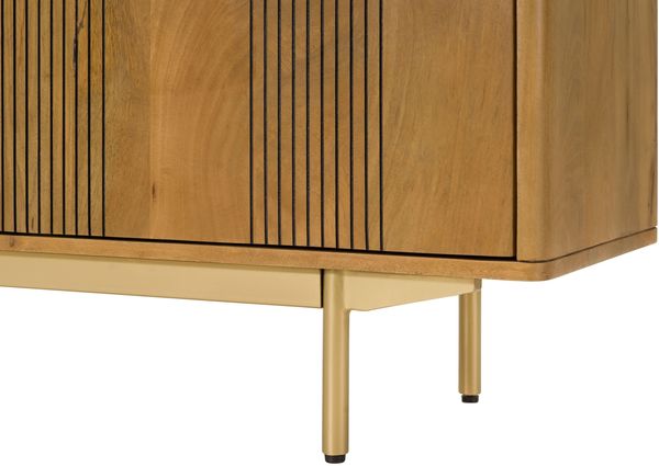 Sideboard Mango 150x40x80 hellbraun geölt / Marmor weiß MIAMI #101 Bild 8