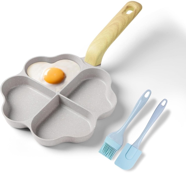 Herzform Eierpfanne Antihaftbeschichtung Induktion Pfanne 4-Loch Niedlich