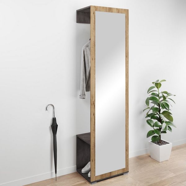 OTTO home Garderobenschrank Paris moderne Garderobenschrank 190cm, mit Kleiderstange und Frontspiegel