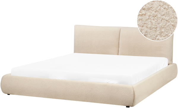 Wasserbett Bouclé VINAY 180 x 200 cm Hellbeige