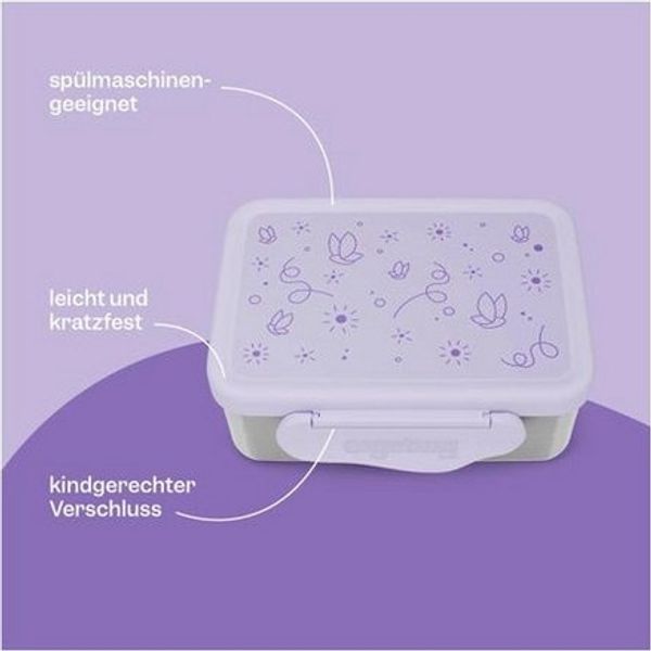ergobag Lunchbox Edelstahl Brotdose, Edelstahl, (Edelstahl Brotdose, 3-tlg, 1x Brotdose, 1x Trennfach), spülmaschinengeeignet
