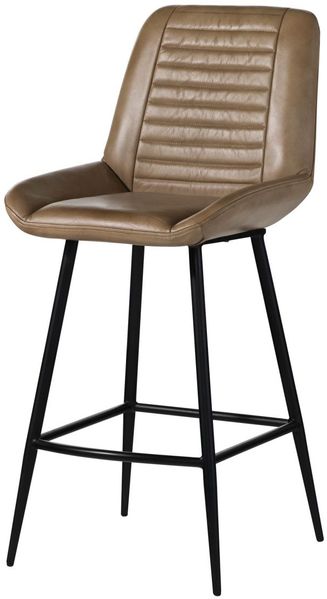 Barstuhl Echtleder 52x57x108 beige IRON LABEL #615