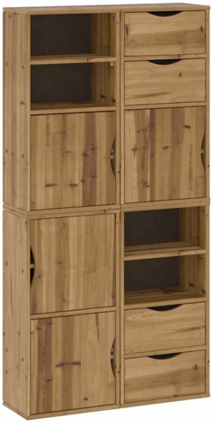 vidaXL Beistellschränke 4 Stk. ODDA 40x24x79 cm Massivholz Kiefer 3365348