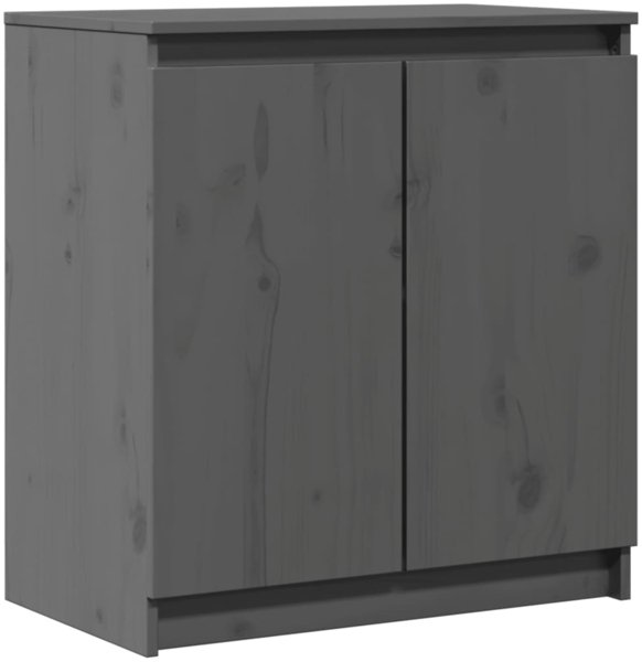 vidaXL Beistellschrank Grau 60x36x65 cm Massivholz Kiefer 808100