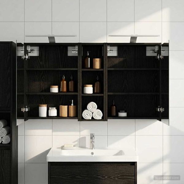 vidaXL Badezimmerschrank-Set 3 pcs 106 x 16 x 62,5 cm Holzwerkstoff 3403801