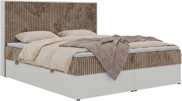 Boxspringbett TRAVIT, Doppelbett 7-Zonen-Multipocket-Matratze H3, Kopfteil, zwei Bettkästen, Topper T25 - 160 x 200 cm - Braun Cord Bild 7