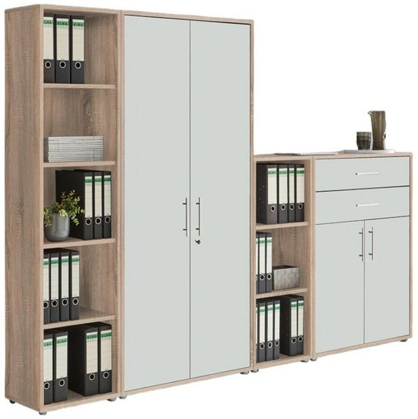 moebel-dich-auf Aktenschrank TABOR 22 (Büroschrank Ordnerschrank ideal für DIN A4 Ordner, abschließbar Metallgriffe) Made in Germany