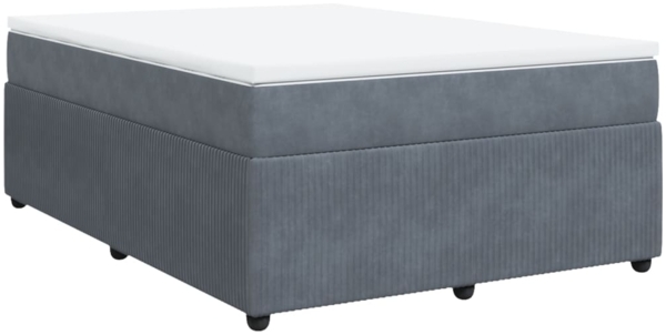 vidaXL Boxspringbett mit Matratze Dunkelgrau 140x200 cm Samt 3285645