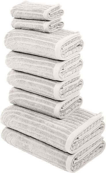OTTO home Handtuch Set Ognon, Duschtücher, Handtücher, Gästetücher, Zen, Scandi, Boho, Frottier (Set, 8-St), Muster, Hoch-Tief-Struktur, einfarbig, Handtuch-Set, 100% Baumwolle
