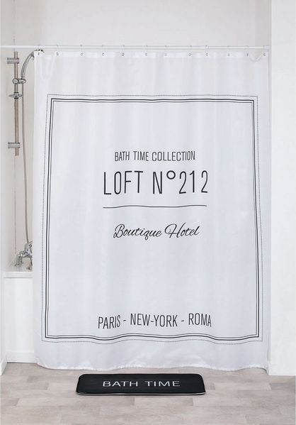 LikeKa Duschvorhang 180x200 cm Badevorhang aus Stoff Sichtschutz Raumteiler Wannenvorhnag, waschbar,Wasserabweisend