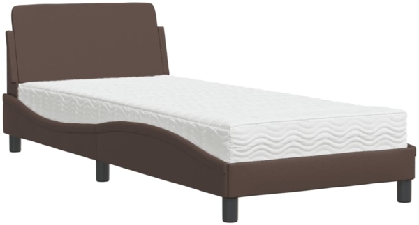 vidaXL Bett mit Matratze "Dover" Braun 80x200 cm Kunstleder 3208299