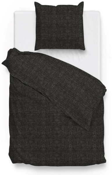 Zo! Home Cotton Bettwäsche 135x200 cm Lino Midnight Black schwarz meliert uni