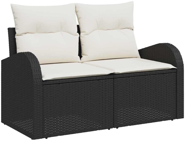 vidaXL Sofa Set mit Kissen 6 pcs Schwarz und Creme Poly-Rattan 3359116 Bild 3