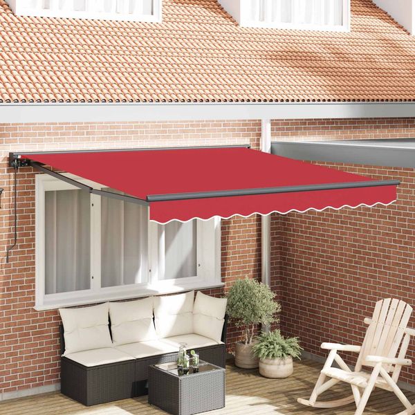 vidaXL Markisenrahmen Rot 350 x 250 cm Polyester mit PU-Beschichtung 3330445