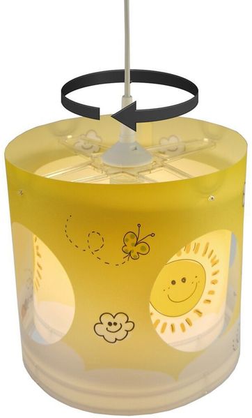 Kinder Hängelampe Motiv Sonne Lampenschirm drehend mit LED tolle Lichteffekte Bild 2