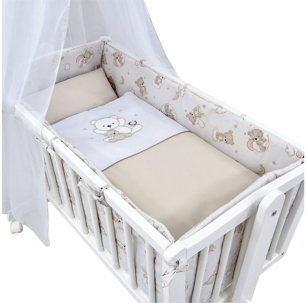 Baby-Delux Babybettwäsche Baby Wiegenset, Textilien, 6 teilig, Wiegenset 6-tlg. für Babywiege 90x40 (ohne Wiege) verschiedene Designs