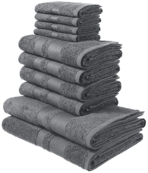 OTTO home Handtuch Set Vanessa, 10-tlg Handtuch-Set, weich, in Standard- und Premium-Qualität, Walkfrottee (Set, 10-St), 100% Baumwolle, Duschtücher, Handtücher, Gästetücher, mit Bordüre