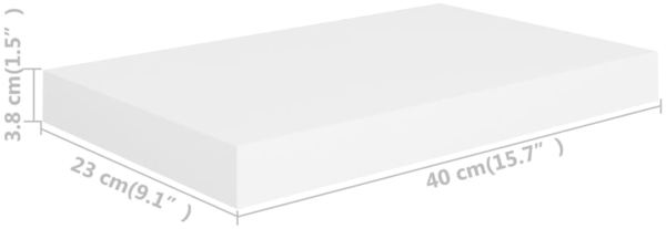 vidaXL Schweberegale 2 Stk. Weiß 40x23x3,8 cm MDF 323806 Bild 7