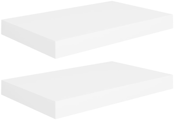 vidaXL Schweberegale 2 Stk. Weiß 40x23x3,8 cm MDF 323806