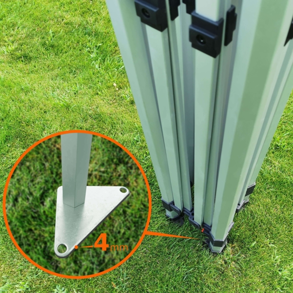 Scherenzelte 2x2m - mit 3 Wänden - Orange Bild 2