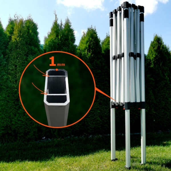 Scherenzelte 2x2m - mit 3 Wänden - Orange Bild 3