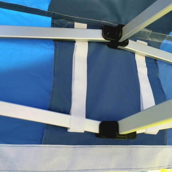 Scherenzelte 2x2m - mit 3 Wänden - Orange Bild 6