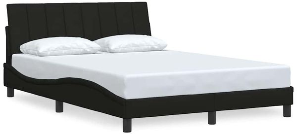 Einzelbettgestell Design für Erwachsene ohne Matratze Schwarz 120x200 cm Stoff d5079e